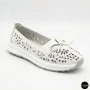 Women's White Perforated Leather Moccasins Allsy 208174 l2-5273-1 lonza white AY 6143