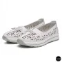 Women's White Perforated Leather Moccasins Allsy 208174 l2-5273-1 lonza white AY 6143