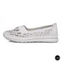 Women's White Perforated Leather Moccasins Allsy 208174 l2-5273-1 lonza white AY 6143