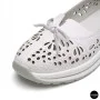 Women's White Perforated Leather Moccasins Allsy 208174 l2-5273-1 lonza white AY 6143
