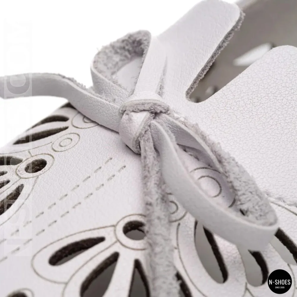 Women's White Perforated Leather Moccasins Allsy 208174 l2-5273-1 lonza white AY 6143