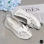 Women's White Perforated Leather Moccasins Allsy 208174 l2-5273-1 lonza white AY 6143