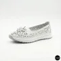 Women's White Perforated Leather Moccasins Allsy 208174 l2-5273-1 lonza white AY 6143