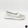 Women's White Perforated Leather Moccasins Allsy 208174 l2-5273-1 lonza white AY 6143