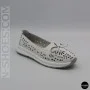 Women's White Perforated Leather Moccasins Allsy 208174 l2-5273-1 lonza white AY 6143