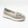 Women's Grey Leather Perforated Moccasins Allsy 208175 l2-5273-5 lonza grey AY 6144