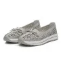 Women's Grey Leather Perforated Moccasins Allsy 208175 l2-5273-5 lonza grey AY 6144