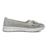 Women's Grey Leather Perforated Moccasins Allsy 208175 l2-5273-5 lonza grey AY 6144