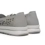 Women's Grey Leather Perforated Moccasins Allsy 208175 l2-5273-5 lonza grey AY 6144