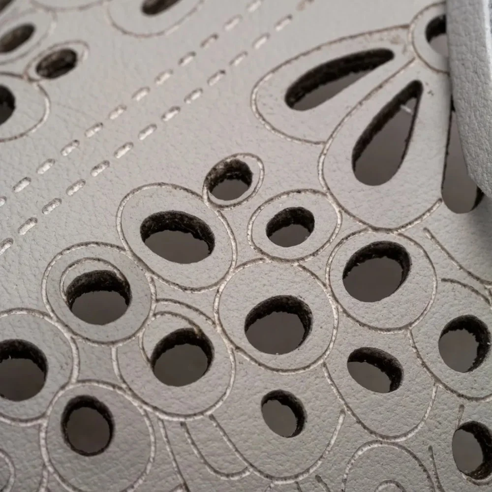 Women's Grey Leather Perforated Moccasins Allsy 208175 l2-5273-5 lonza grey AY 6144