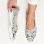 Women's Grey Leather Perforated Moccasins Allsy 208175 l2-5273-5 lonza grey AY 6144