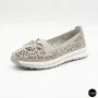 Women's Grey Leather Perforated Moccasins Allsy 208175 l2-5273-5 lonza grey AY 6144