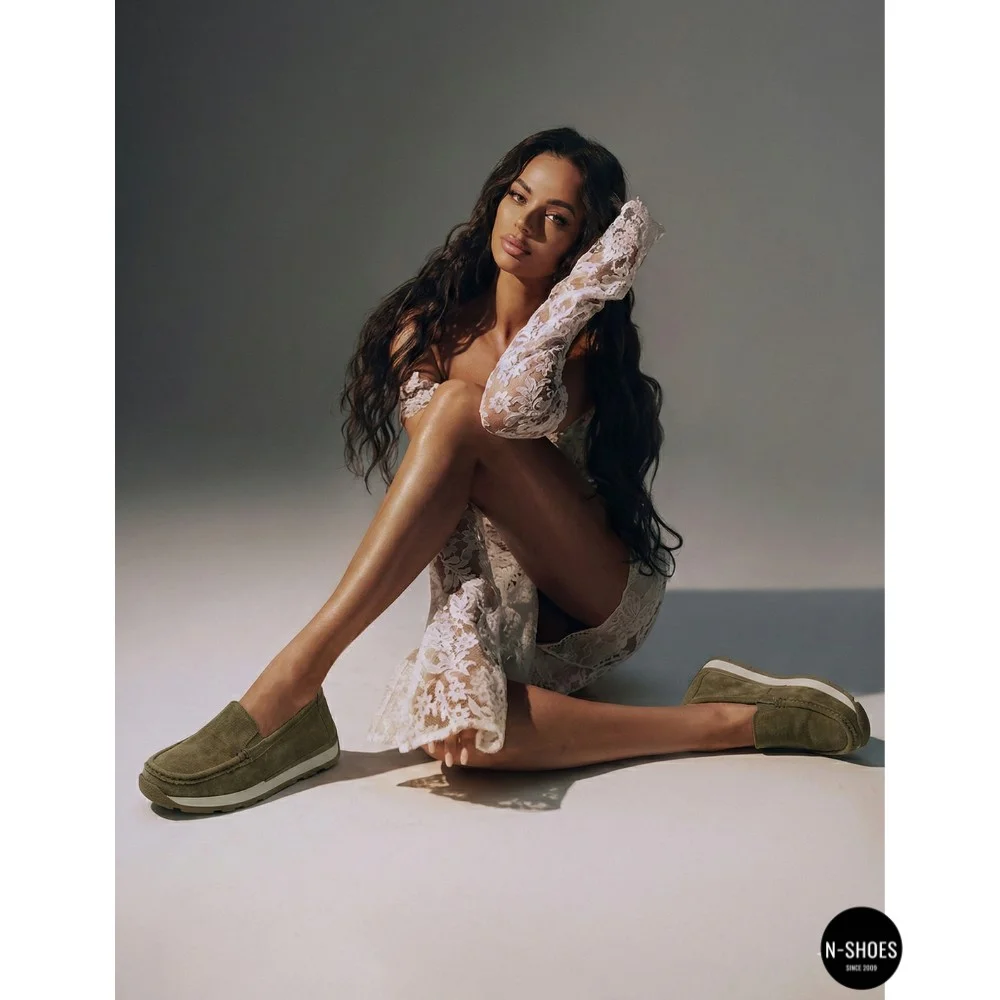 Жіночі замшеві лофери Allsy 208210 5-056993-28 6145 у стилі Santoni