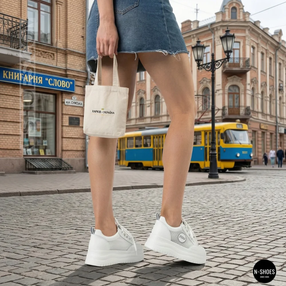 Allsy 207391 f6808-5 White-Grey Platform Sneakers