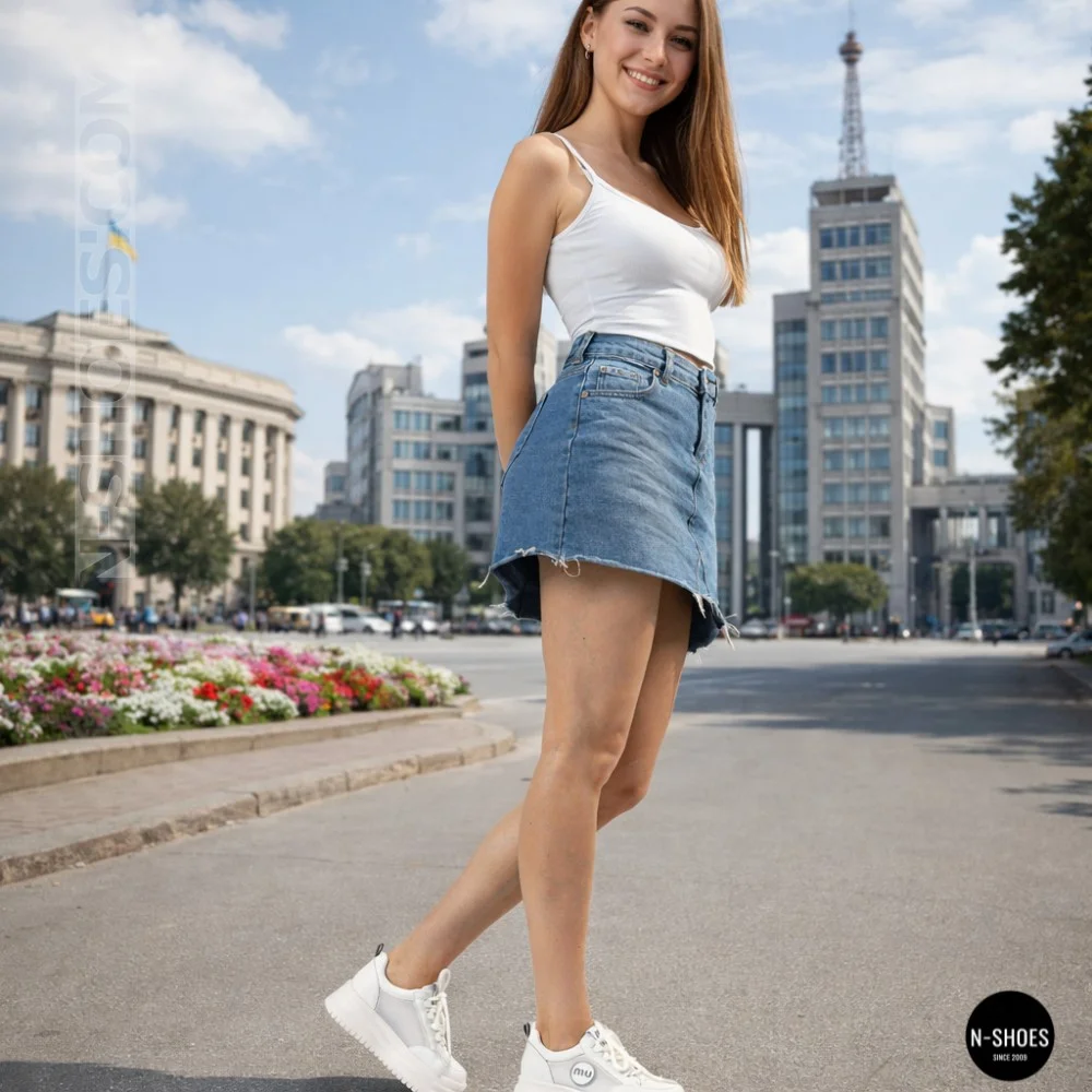 Allsy 207391 f6808-5 White-Grey Platform Sneakers