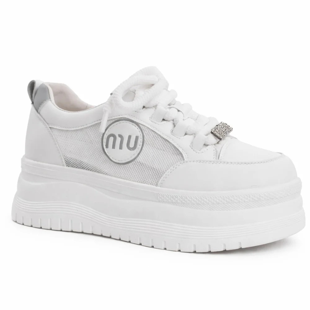 Allsy 207391 f6808-5 White-Grey Platform Sneakers