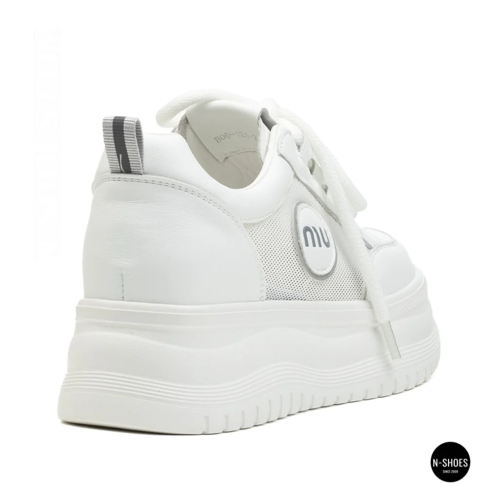 Allsy 207391 f6808-5 White-Grey Platform Sneakers