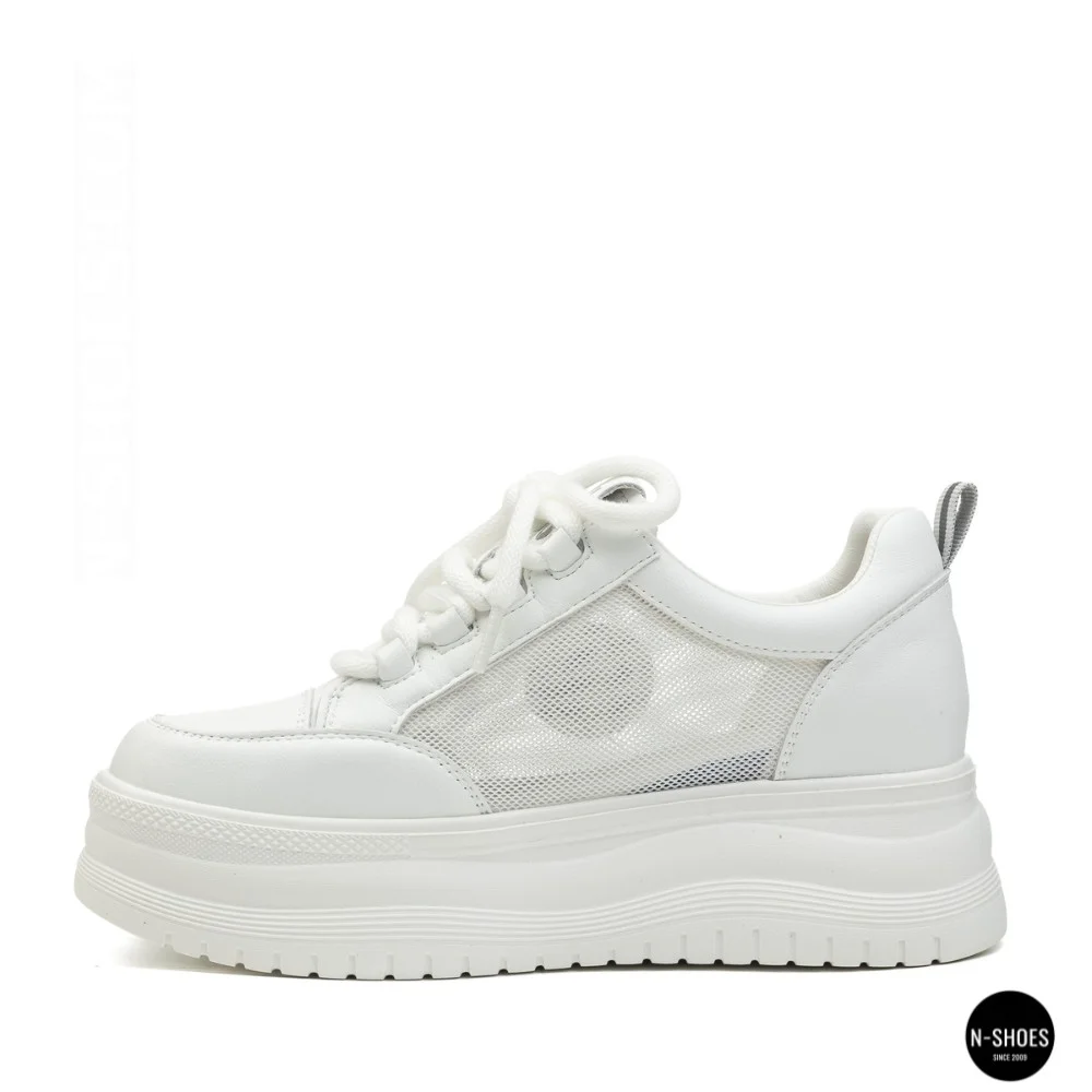 Allsy 207391 f6808-5 White-Grey Platform Sneakers