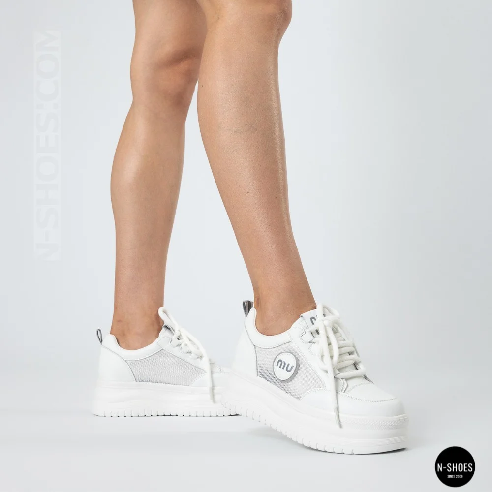 Allsy 207391 f6808-5 White-Grey Platform Sneakers