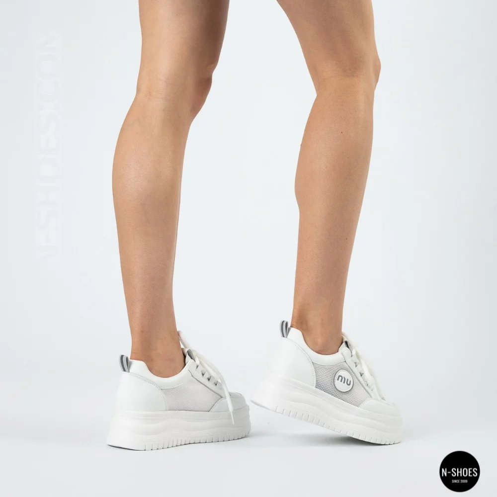 Allsy 207391 f6808-5 White-Grey Platform Sneakers