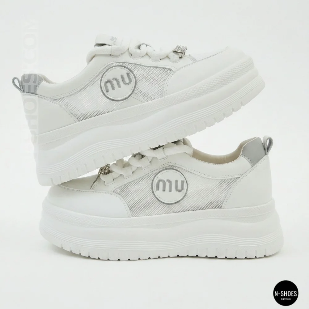 Allsy 207391 f6808-5 White-Grey Platform Sneakers