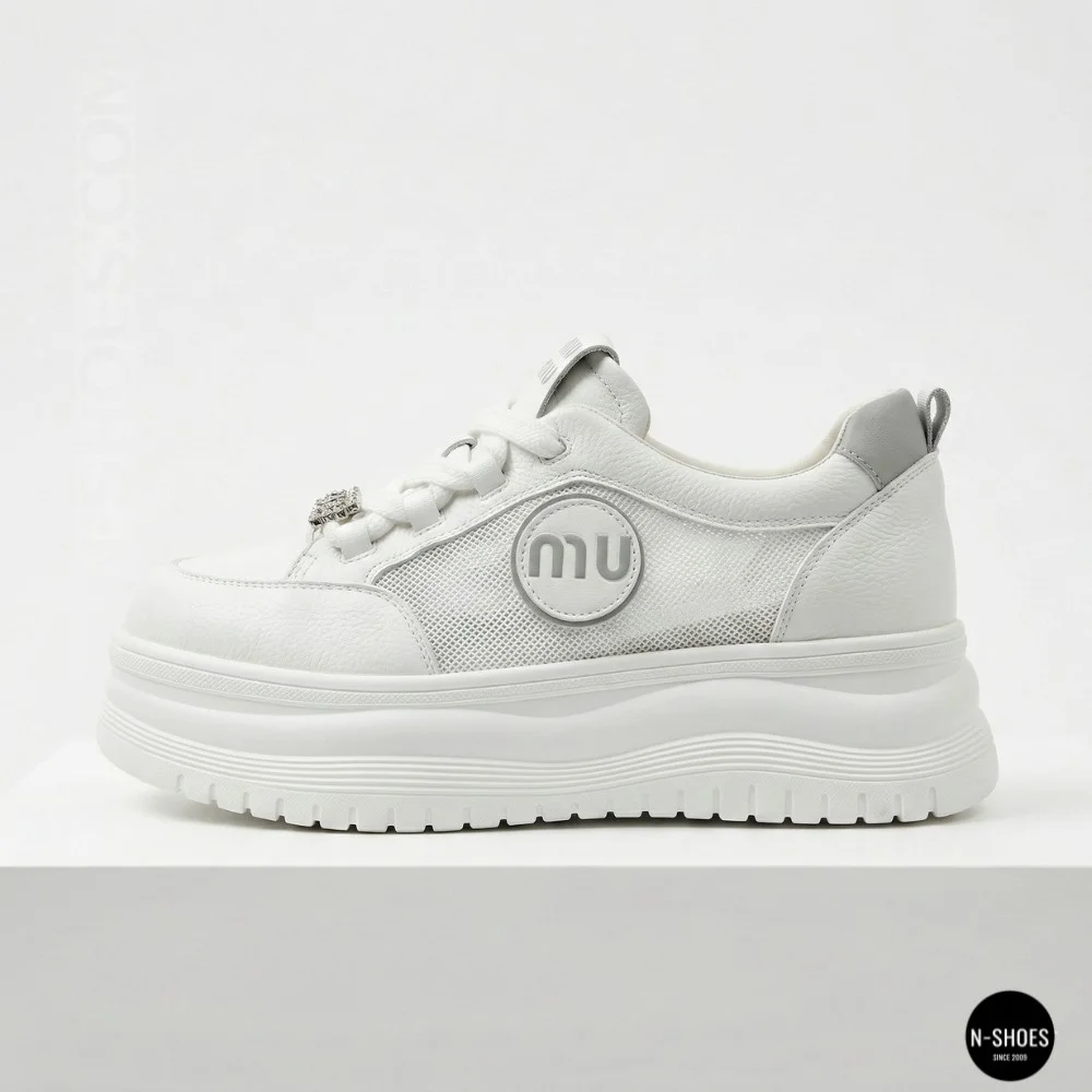 Allsy 207391 f6808-5 White-Grey Platform Sneakers