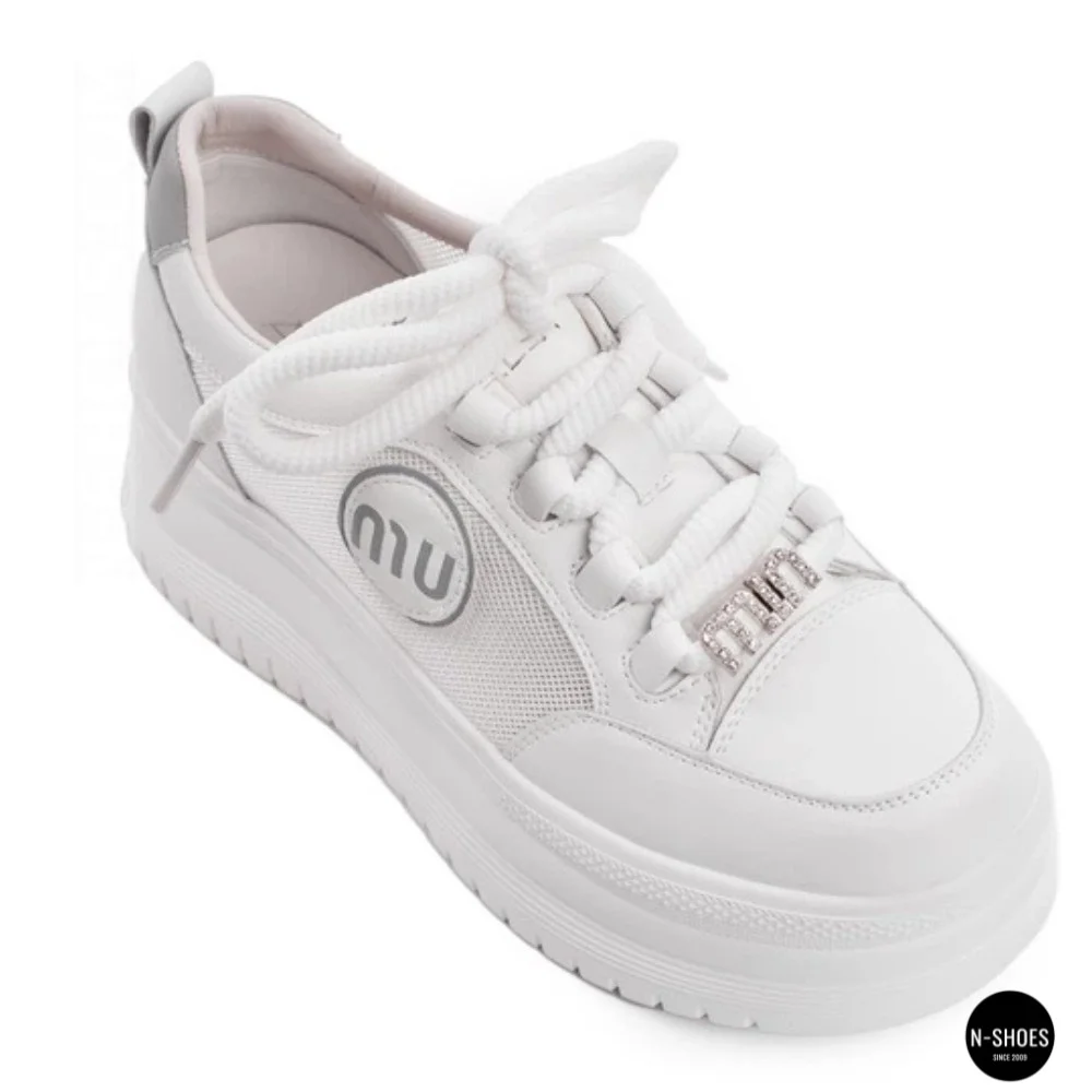 Allsy 207391 f6808-5 White-Grey Platform Sneakers