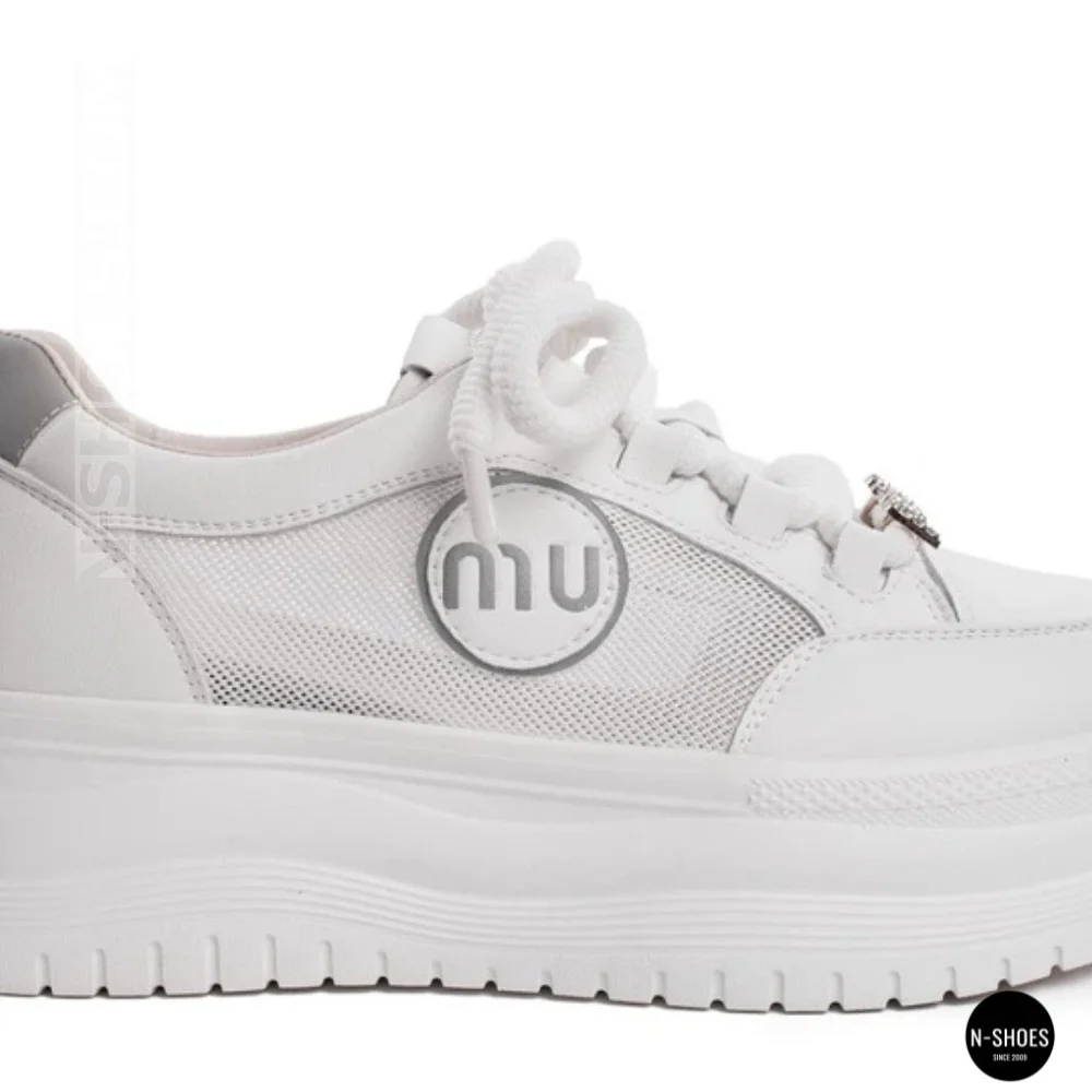 Allsy 207391 f6808-5 White-Grey Platform Sneakers