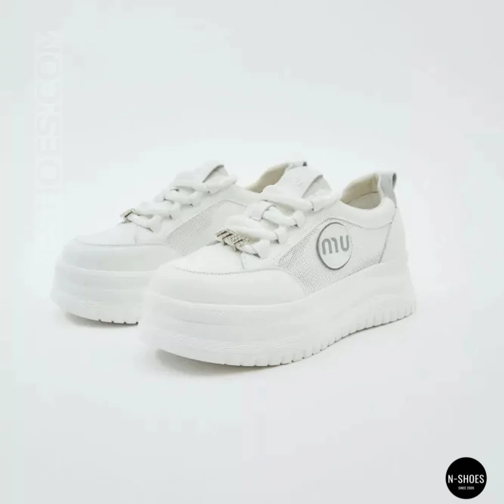 Allsy 207391 f6808-5 White-Grey Platform Sneakers