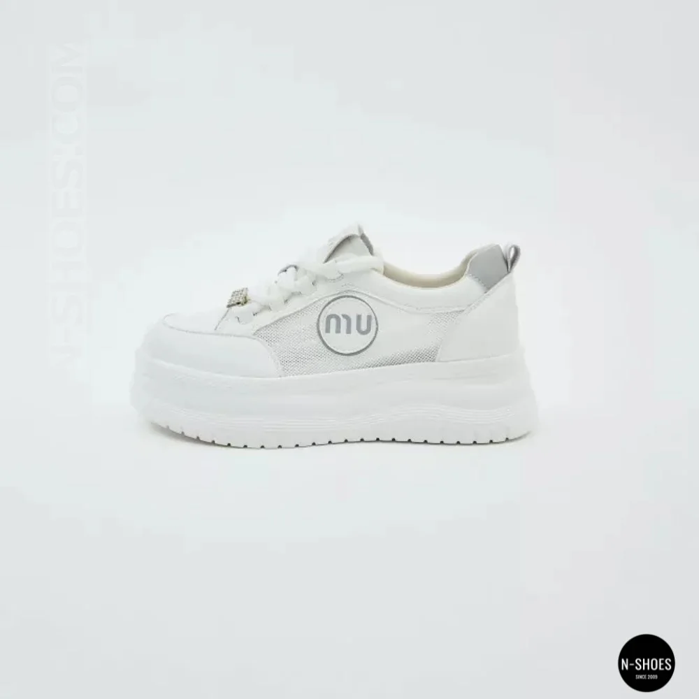 Allsy 207391 f6808-5 White-Grey Platform Sneakers