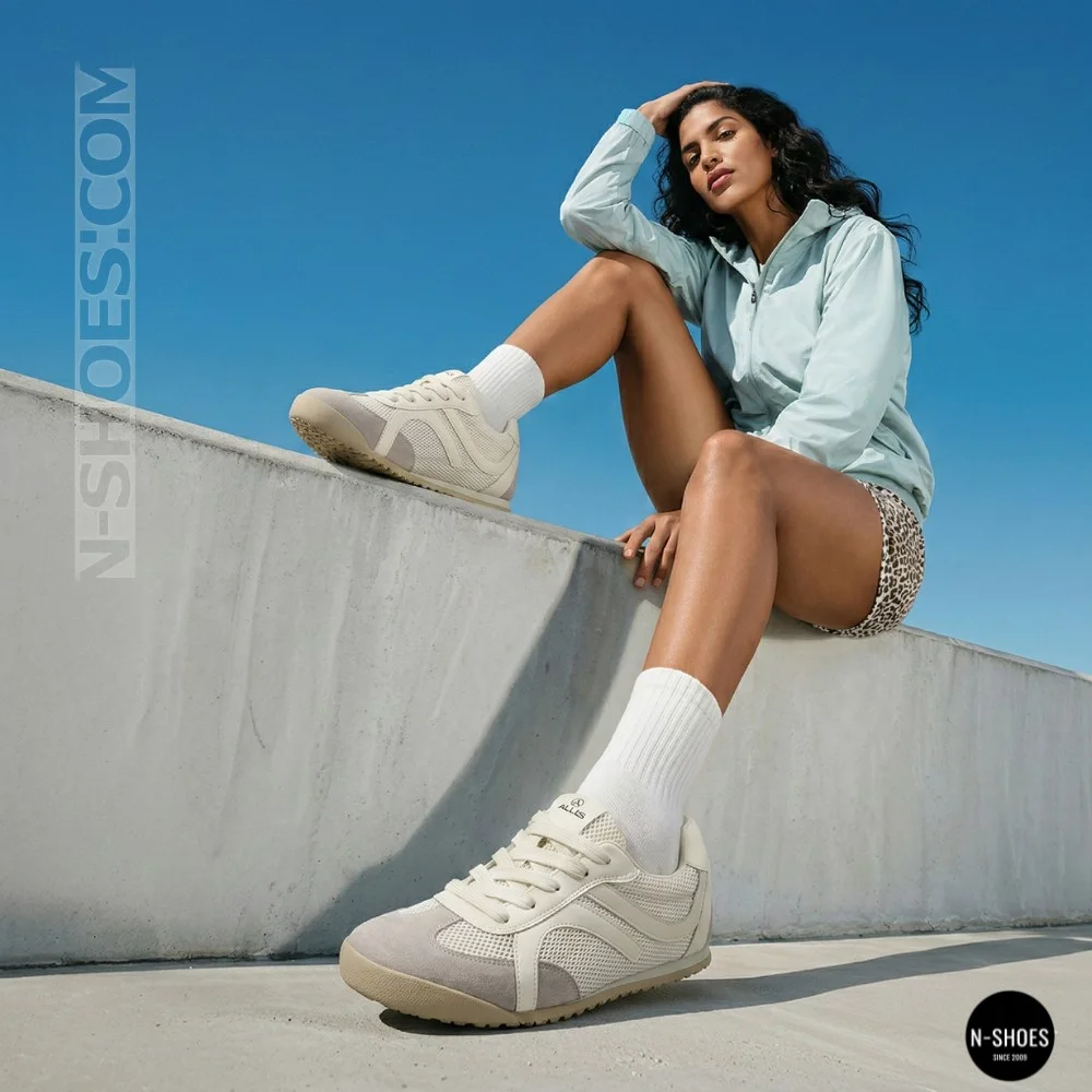 Women's White Perforated Allsy & Lonza Trainers (GAT Style)