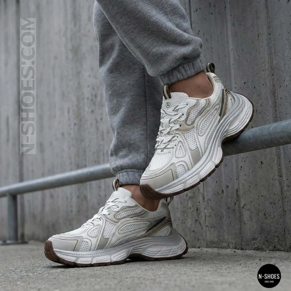 Allsy Lonza 206907 yr16-1 white-brown 6150 Fashion Sneakers for Women