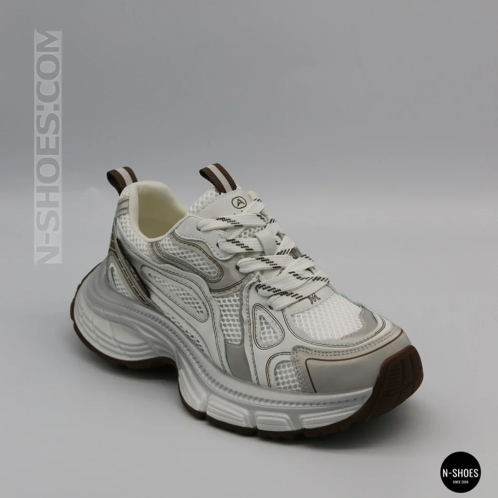 Allsy Lonza 206907 yr16-1 white-brown 6150 Fashion Sneakers for Women
