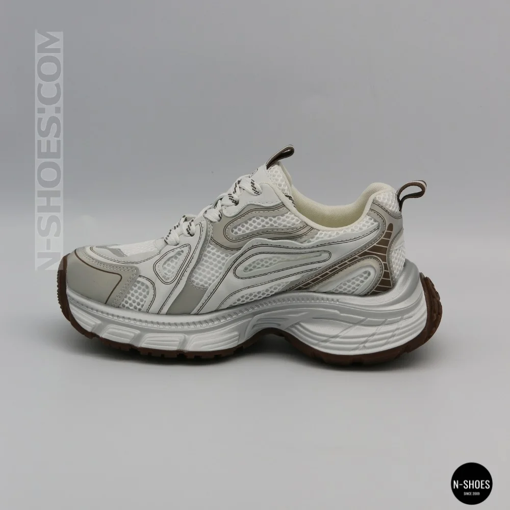 Allsy Lonza 206907 yr16-1 white-brown 6150 Fashion Sneakers for Women