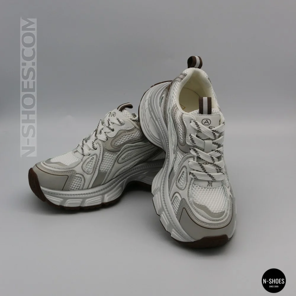 Allsy Lonza 206907 yr16-1 white-brown 6150 Fashion Sneakers for Women