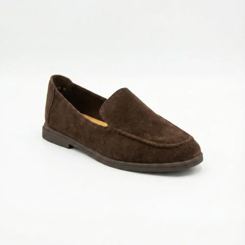 Women's chocolate suede loafers Allsy 210948 Lonza 212655 v1197-g20-15 brown 6152 in Canal Loafer style from The Row brand