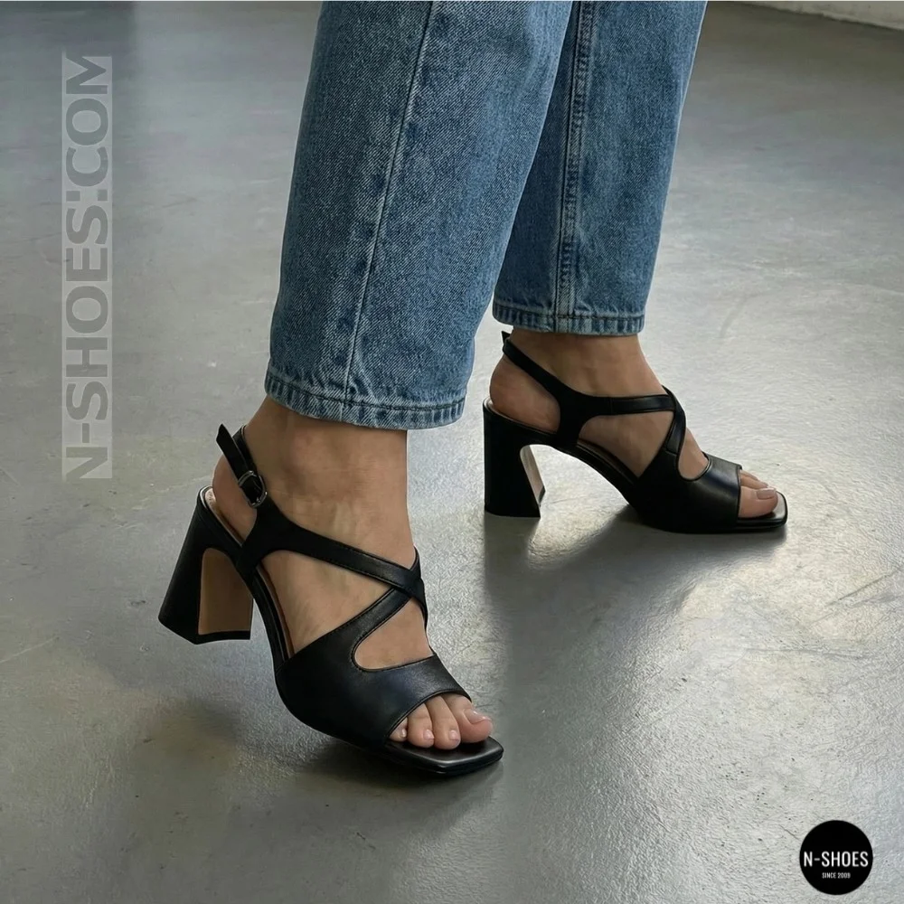 Women's Black Heeled Sandals Fabio Monelli 207708 K781-L877-P22A Black 6154