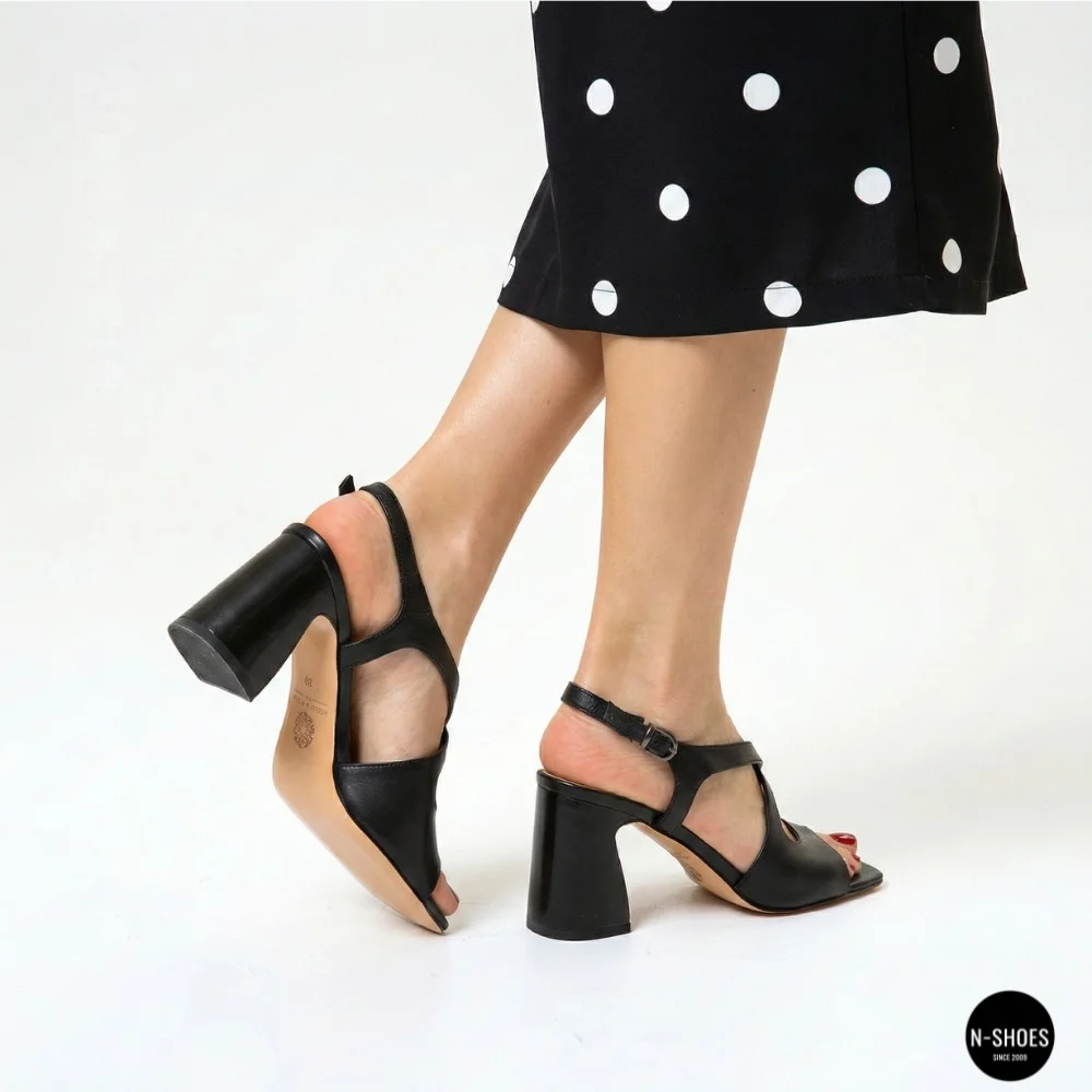 Women's Black Heeled Sandals Fabio Monelli 207708 K781-L877-P22A Black 6154