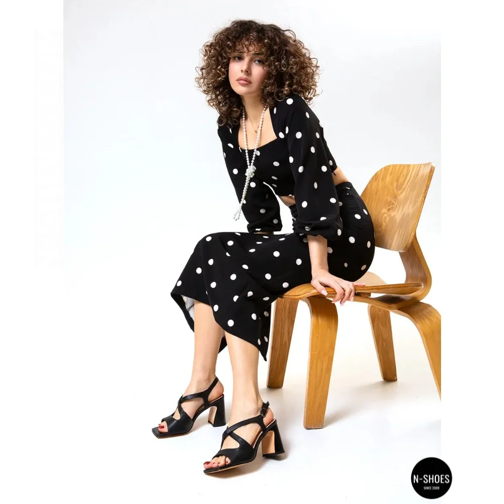 Women's Black Heeled Sandals Fabio Monelli 207708 K781-L877-P22A Black 6154