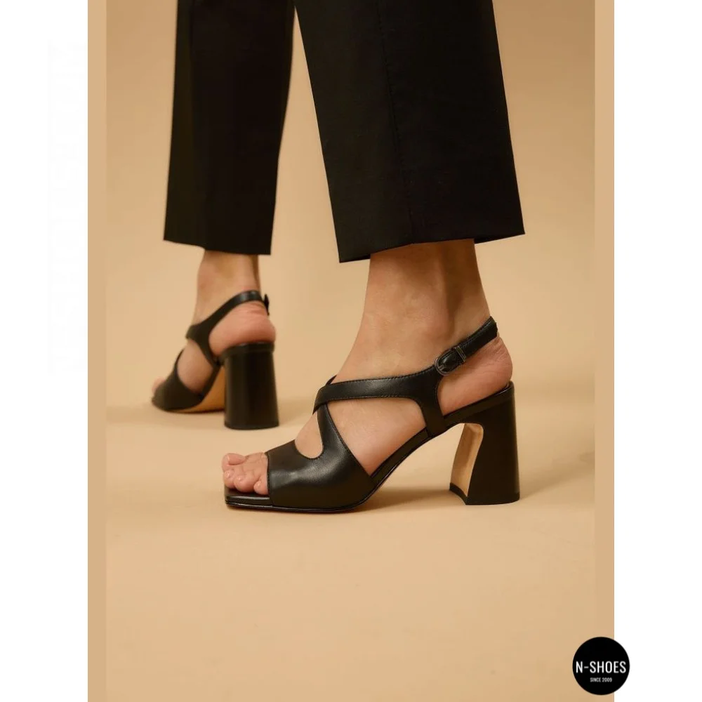 Women's Black Heeled Sandals Fabio Monelli 207708 K781-L877-P22A Black 6154