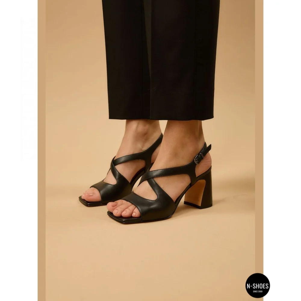 Women's Black Heeled Sandals Fabio Monelli 207708 K781-L877-P22A Black 6154