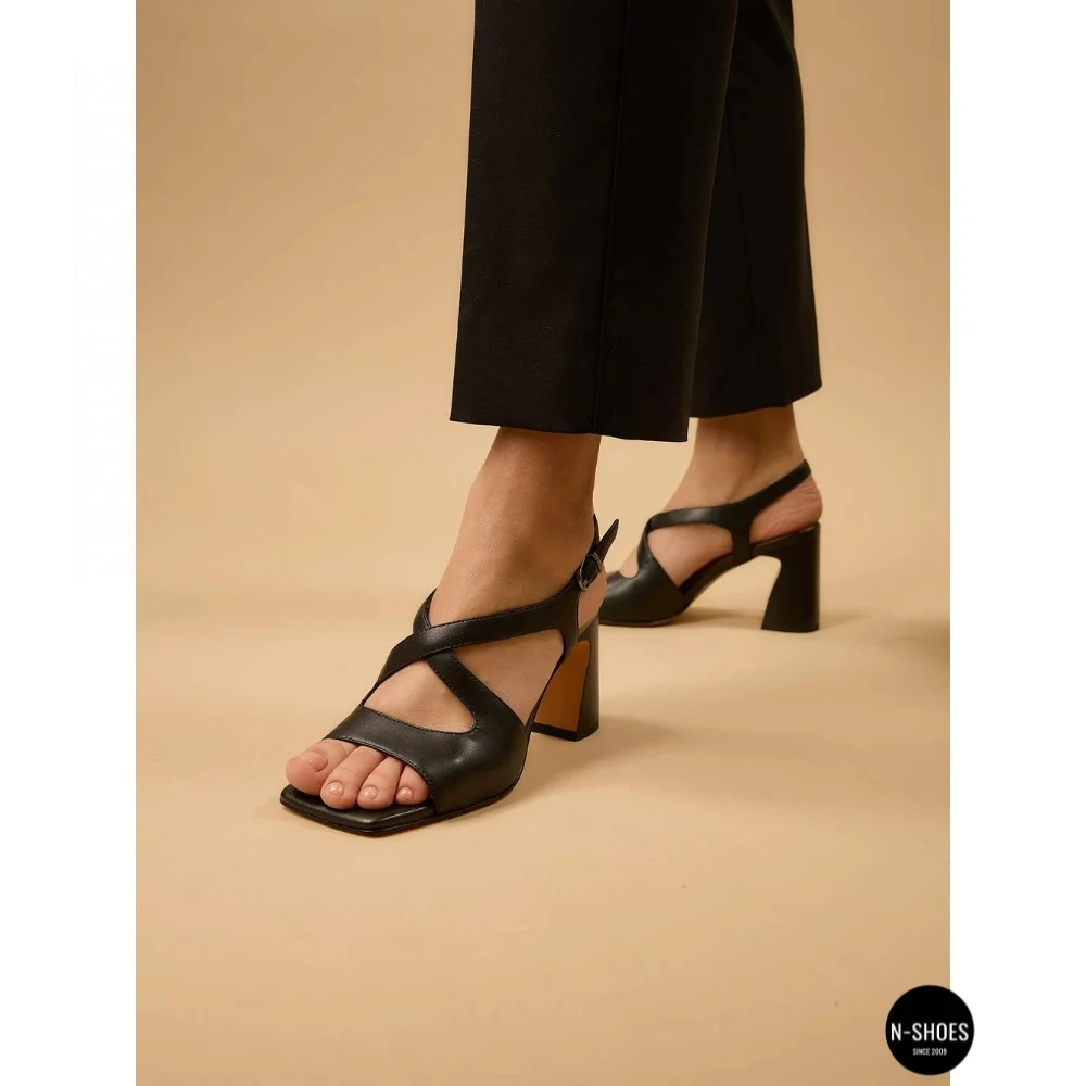 Women's Black Heeled Sandals Fabio Monelli 207708 K781-L877-P22A Black 6154