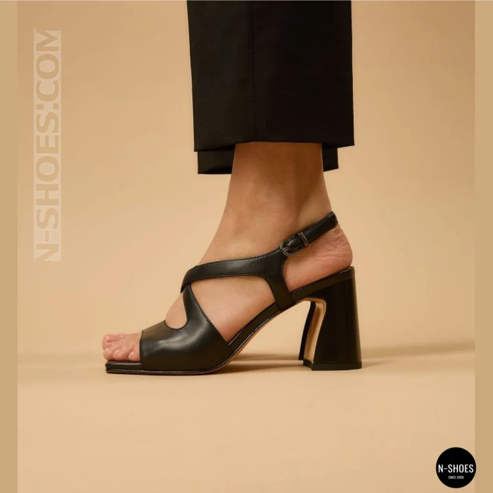 Women's Black Heeled Sandals Fabio Monelli 207708 K781-L877-P22A Black 6154