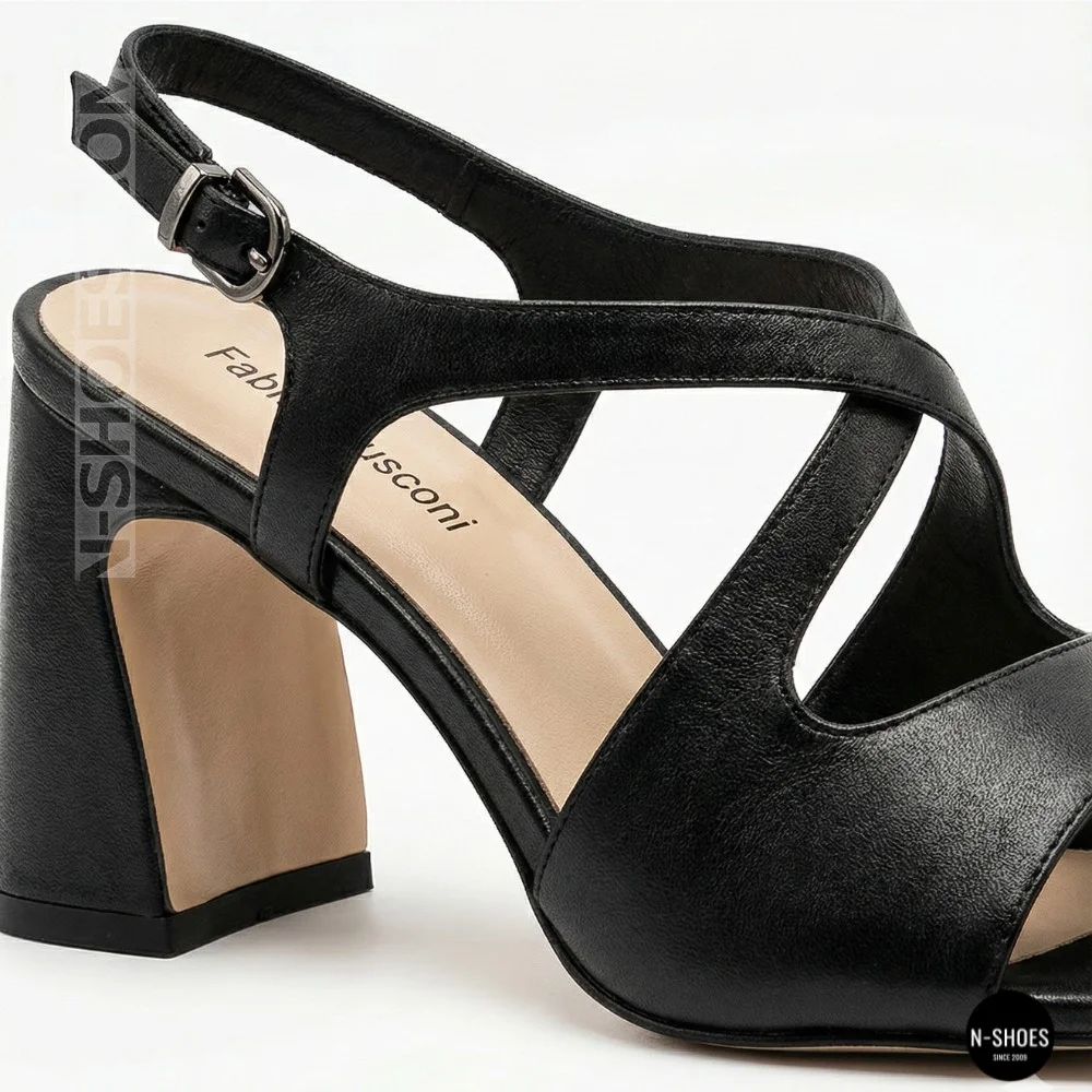 Women's Black Heeled Sandals Fabio Monelli 207708 K781-L877-P22A Black 6154