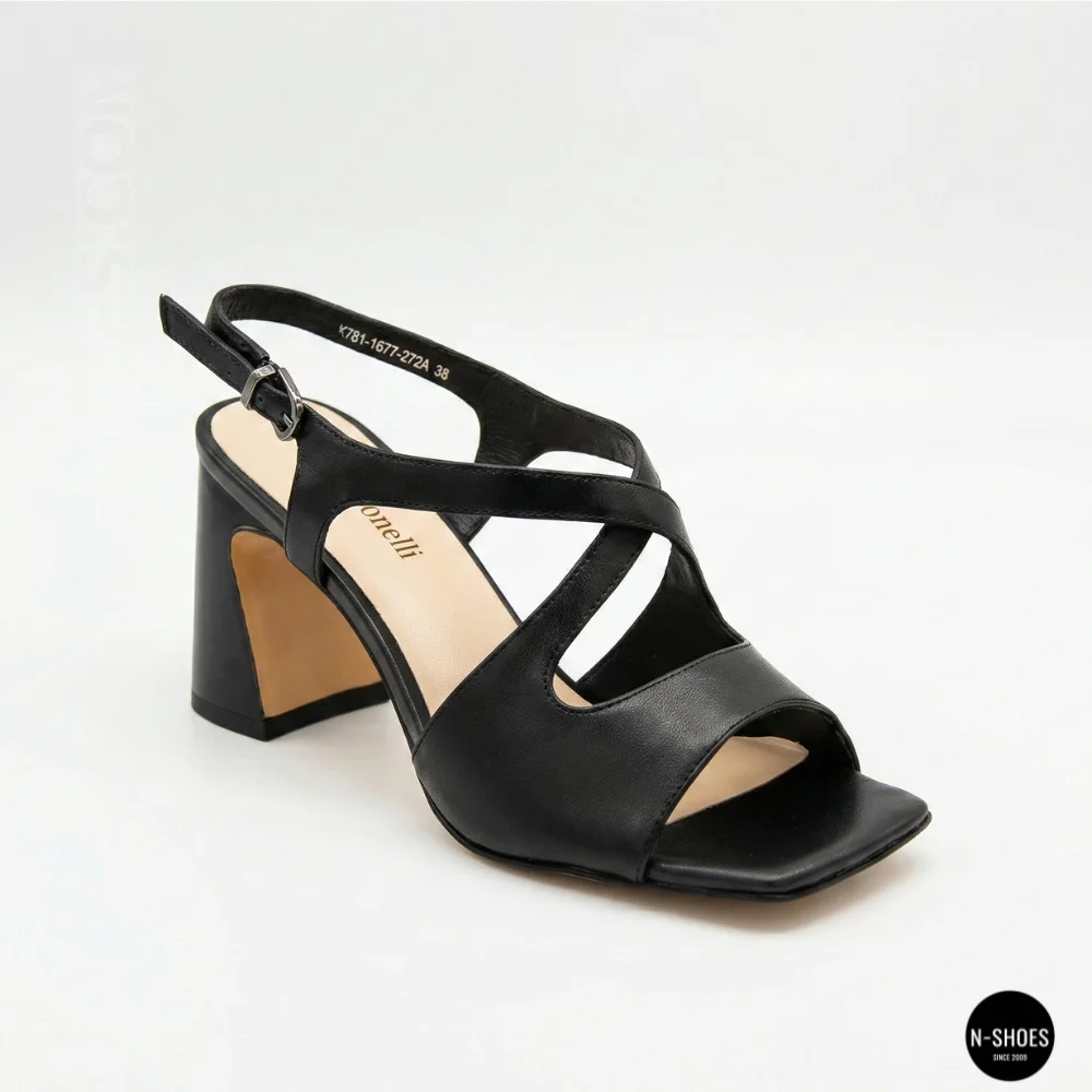 Women's Black Heeled Sandals Fabio Monelli 207708 K781-L877-P22A Black 6154