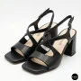 Women's Black Heeled Sandals Fabio Monelli 207708 K781-L877-P22A Black 6154