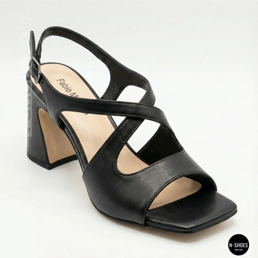 Women's Black Heeled Sandals Fabio Monelli 207708 K781-L877-P22A Black 6154