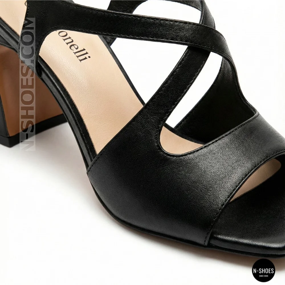 Women's Black Heeled Sandals Fabio Monelli 207708 K781-L877-P22A Black 6154