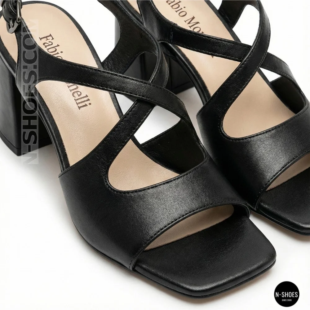 Women's Black Heeled Sandals Fabio Monelli 207708 K781-L877-P22A Black 6154