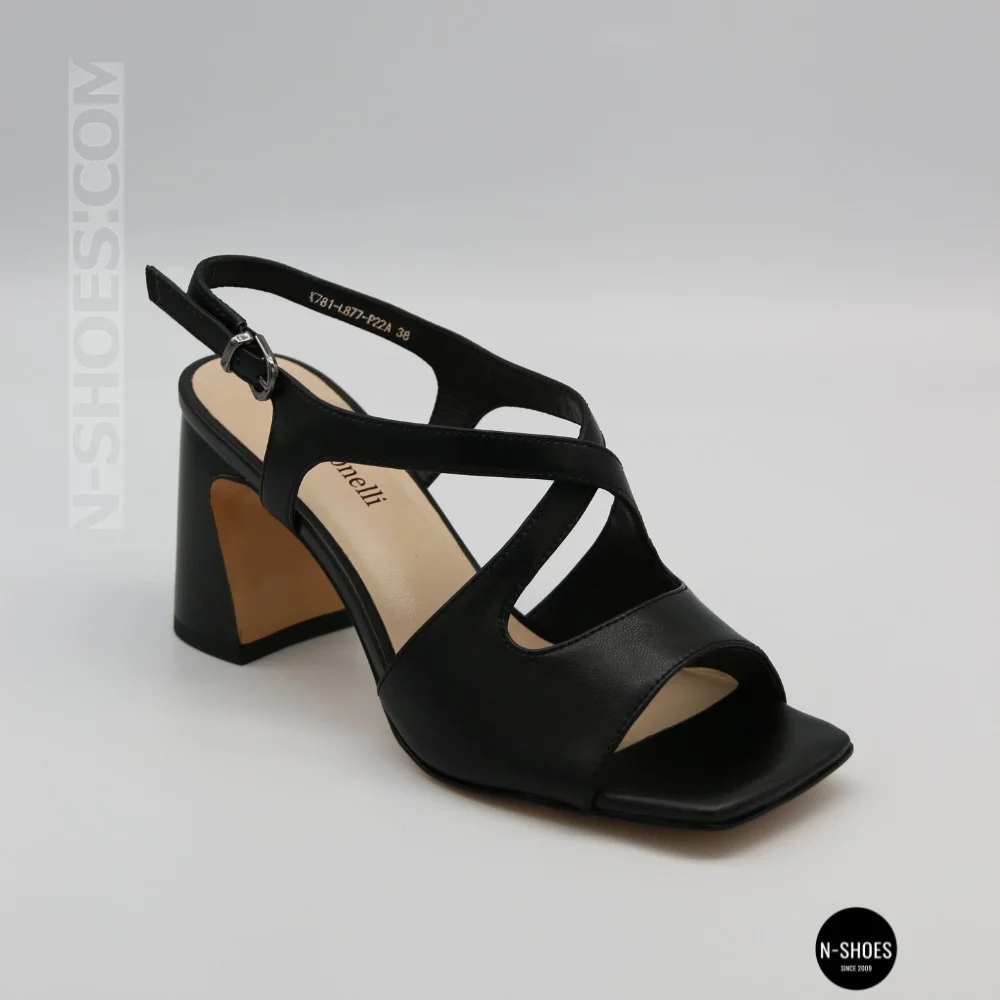 Women's Black Heeled Sandals Fabio Monelli 207708 K781-L877-P22A Black 6154